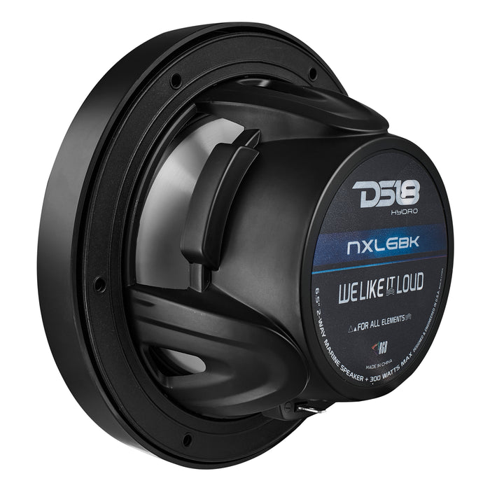 DS18 NXL 6.5" 2-Way Coaxial Marine Speaker With LED RGB Lights 100 Watts Rms 4-Ohm -Black SKU: NXL-6/BK