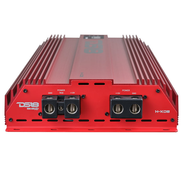 DS18 HOOLIGAN KO 1-Channel Amplifier with Voltmeter 8000 Watts Rms @ 1-Ohm Made In Korea Red SKU: H-KO8/RD