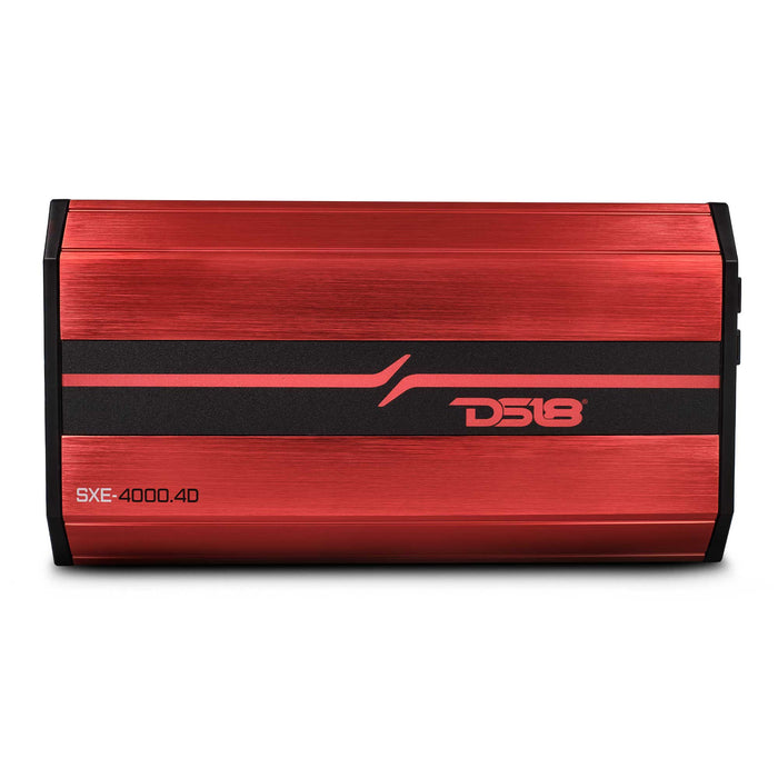 DS18 SXE Class D 4-Channel Full-Range Car Amplifier 4 x 275 RMS @4 Ohm 4000 Watts SKU: SXE-4000.4D/RD
