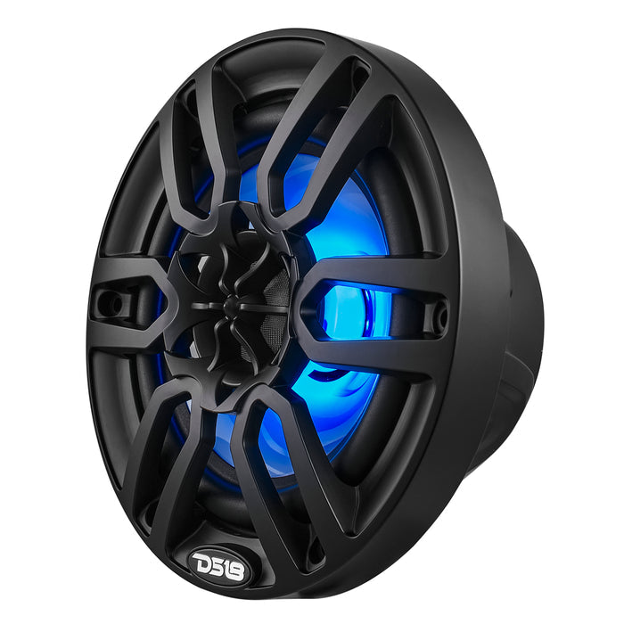 DS18 NXL 6.5" 2-Way Coaxial Marine Speaker With LED RGB Lights 100 Watts Rms 4-Ohm -Black SKU: NXL-6/BK
