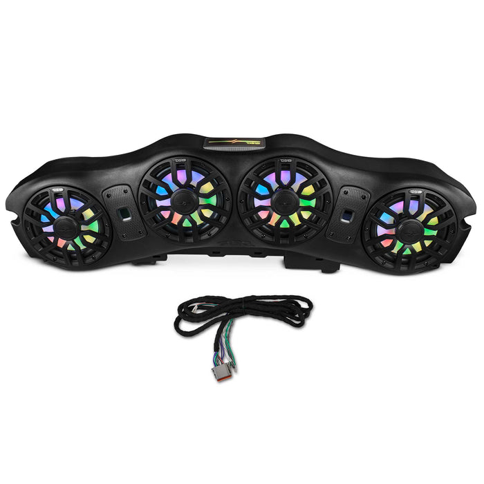 DS18 Loaded Jeep Wrangler/Gladiator JL/JLU/JT 2024-2025 Overhead Sound Bar Including 4 X 8" NXL-IQ8 Marine Speakers SKU: JL24-SBAR/BKLD