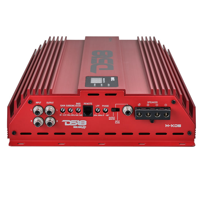 DS18 HOOLIGAN KO 1-Channel Amplifier with Voltmeter 5000 Watts Rms @ 1-Ohm Made In Korea Red SKU: H-KO5/RD