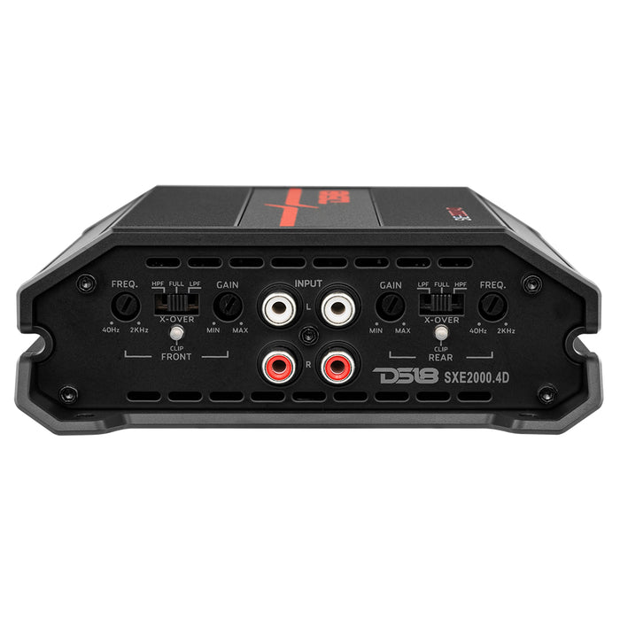 DS18 SXE Class D 4-Channel Amplifier 4 x 100 Watts Rms @ 4-ohm 2000 Watts SKU: SXE-2000.4D/BK