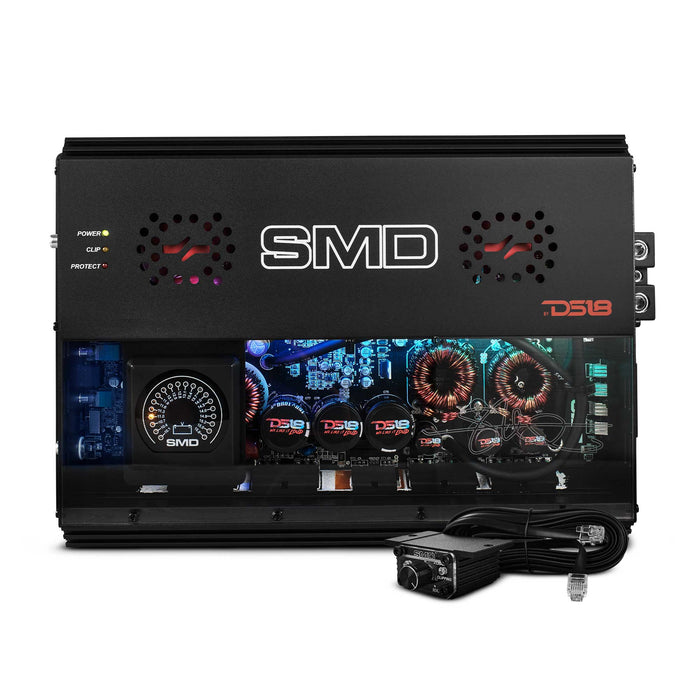 DS18 SMD Monoblock Amplifier with VM-1 Voltmeter and Digital LED Lights 3000W RMS at 1-ohm - Steve Meade Designs SKU: SMD-3000.1D