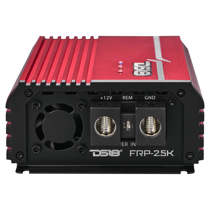 DS18 FRP Compact Full-Range Class D 1-Channel Amplifier 2,500 Watts Rms @ 1-ohm Red SKU: FRP-2.5K/RD