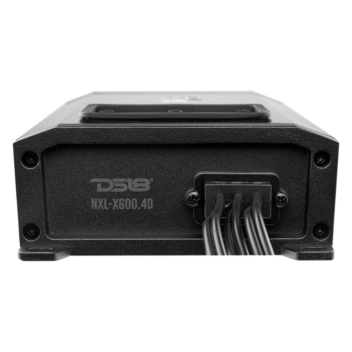 DS18 NXL 4-Channel Full-Range Class D IP67 Marine and Powersports Amplifier 4 x 150 Watts Rms @ 4-Ohm SKU: NXL-X600.4D