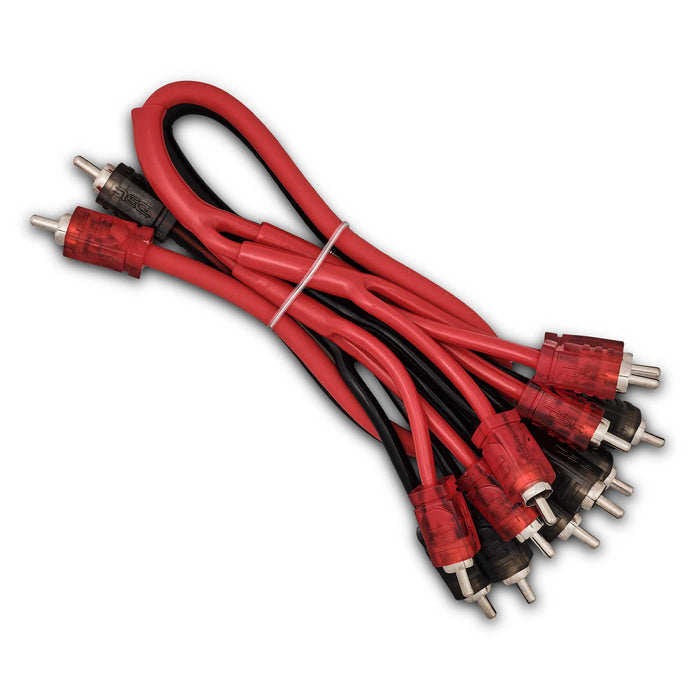 DS18 Level 2 RCA 100% Copper OFC Y Connector 2 MALE to 12 MALE 1.5 Feet - RED SKU: R2M12M