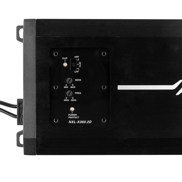 DS18 NXL 2-Channel Full-Range Class D IP67 Marine and Powersports Amplifier 2 x 180 Watts Rms @ 4-Ohm SKU: NXL-X360.2D