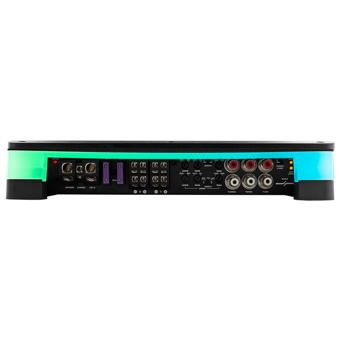 DS18 Flush Mount / Surface Mount 4 Channel Class D Amplifier With Acrylic Cover for Custom Installation 4 X 180 Watts RMS @ 4 Ohm SKU: FX4