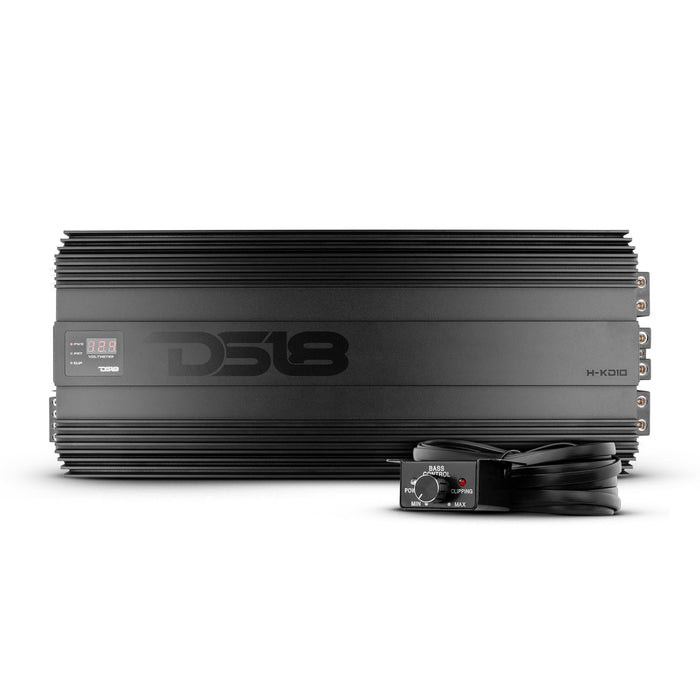DS18 HOOLIGAN KO Black 1-Channel Amplifier with Voltmeter 10000 Watts Rms @ 1-Ohm Made In Korea SKU: H-KO10