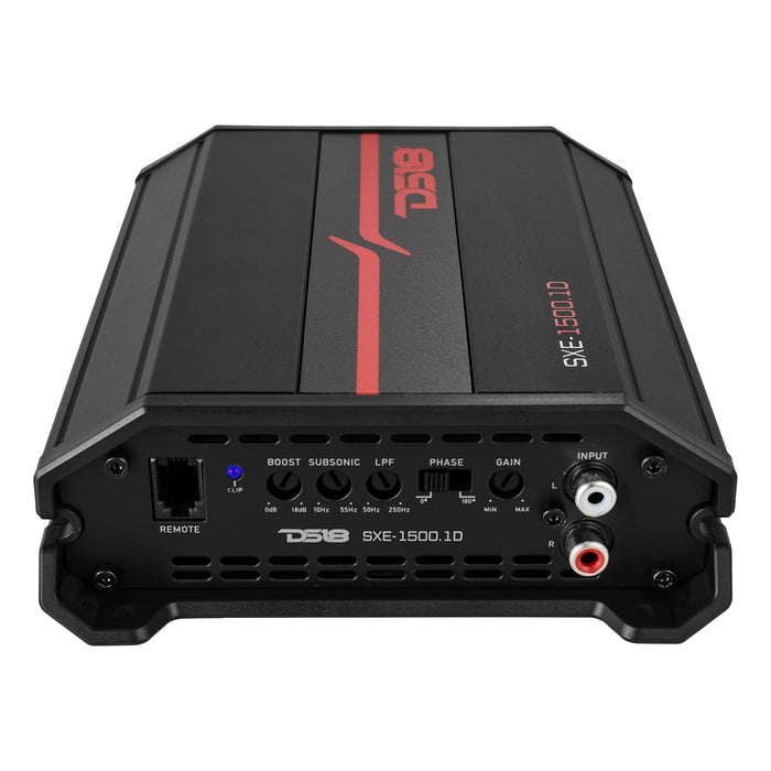 DS18 SXE Class D Monoblock Car Amplifier 1 x 500 Watts RMS @ 1 Ohm 1500 Watts SKU: SXE-1500.1D/BK