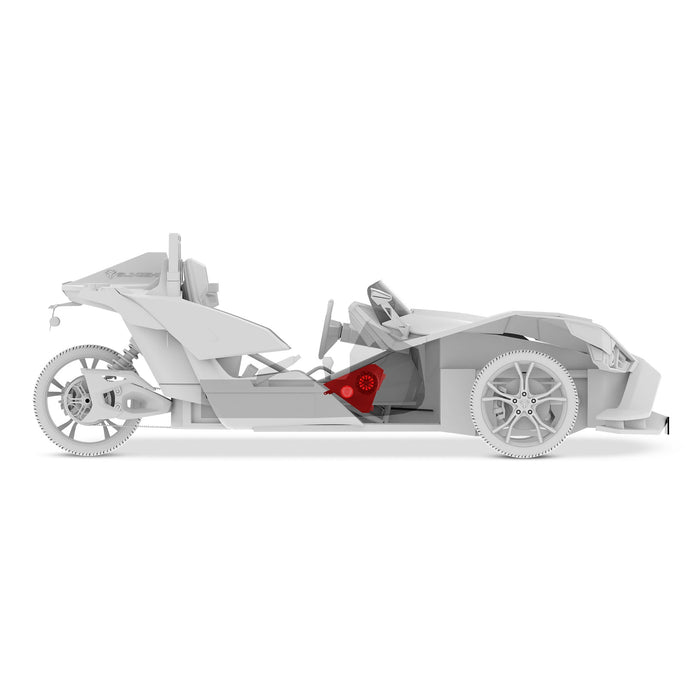 DS18 Polaris Slingshot Front Kick Panel Speaker Pods Loaded | 2 x NXL-IQ6/BK & 2 x PRO-TW1LD and Digital LED Lights | 2015 - Current SKU: SLG-FKP6LDV2