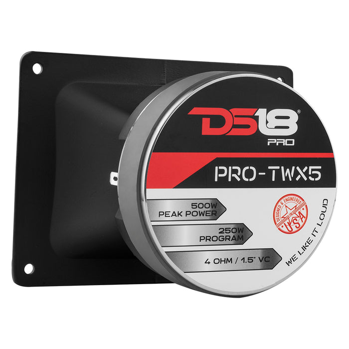 DS18 4 x 5.35" Super Bullet Tweeter 250 Watts 1.5" Aluminum 4-Ohm Vc SKU: PRO-TWX5
