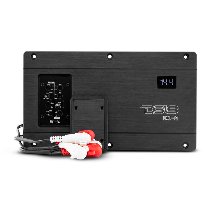 DS18 NXL 4-Channel Full-Range Class D IP67 Marine and Powersports Flush Mount Amplifier 4 x 100 Watts Rms @ 4-Ohm SKU: NXL-F4