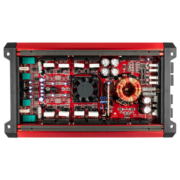 DS18 SXE Class A/B 4-Channel Full-Range Car Amplifier 4 x 60 RMS @4 Ohm 1200 Watts SKU: SXE-1200.4/RD