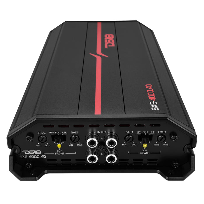 DS18 SXE Class D 4-Channel Full-Range Car Amplifier 4 x 275 RMS @4 Ohm 4000 Watts SKU: SXE-4000.4D/BK