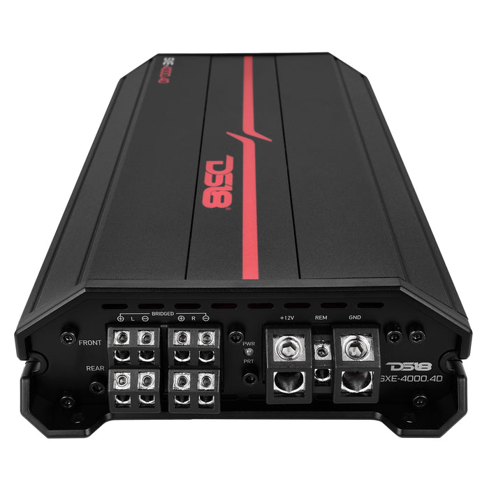 DS18 SXE Class D 4-Channel Full-Range Car Amplifier 4 x 275 RMS @4 Ohm 4000 Watts SKU: SXE-4000.4D/BK