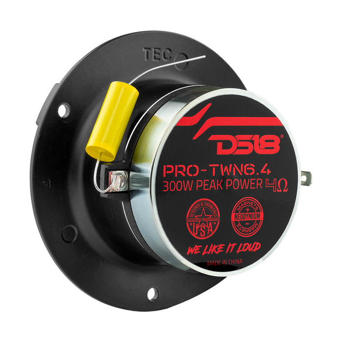 DS18 4" High Compression Neodymium Tweeter 150 Watts 1.25 " Polyimide 4-Ohm Vc SKU: PRO-TWN6.4