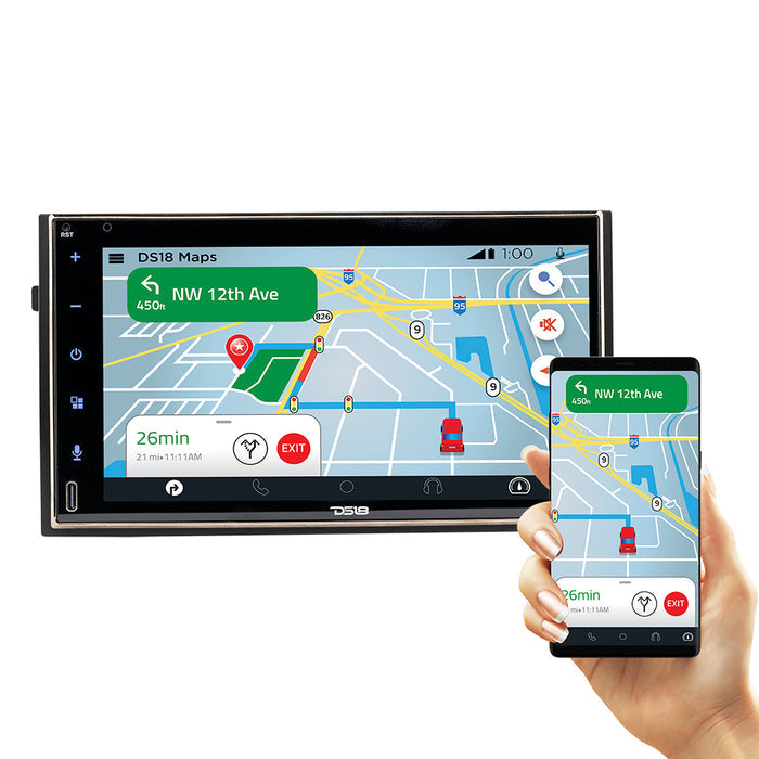 DS18 7" Touchscreen Mechless Double-DIN Headunit with Bluetooth, USB, Mirror Link And Car play SKU: DDX7CP