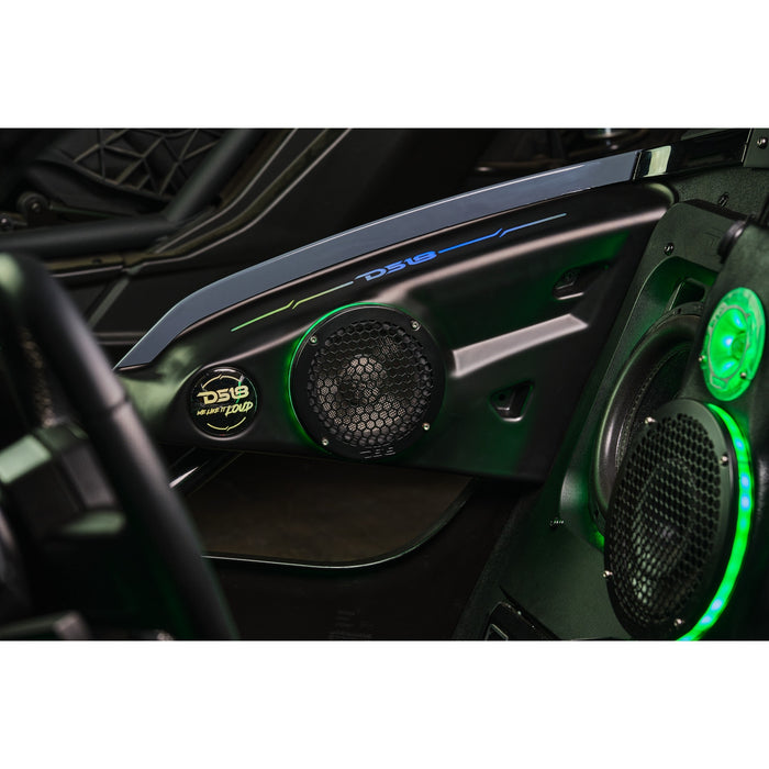 DS18 Polaris Slingshot Arm Rest Empty Enclosure With Digital Led Lights fits 2 x 6.5" Speakers | 2015 - Current SKU: SLG-AR6V2