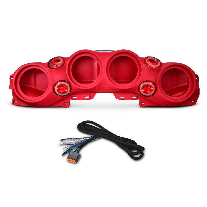 DS18 Jeep JL/JLU,JT Overhead Bar System Fits 4 X 8" Speakers (Not Included) and 4 X Tweeters PRO-TW4L and Harness Included - RED SKU: JL-SBAR/RD.HT