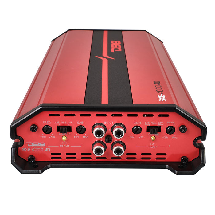 DS18 SXE Class D 4-Channel Full-Range Car Amplifier 4 x 275 RMS @4 Ohm 4000 Watts SKU: SXE-4000.4D/RD