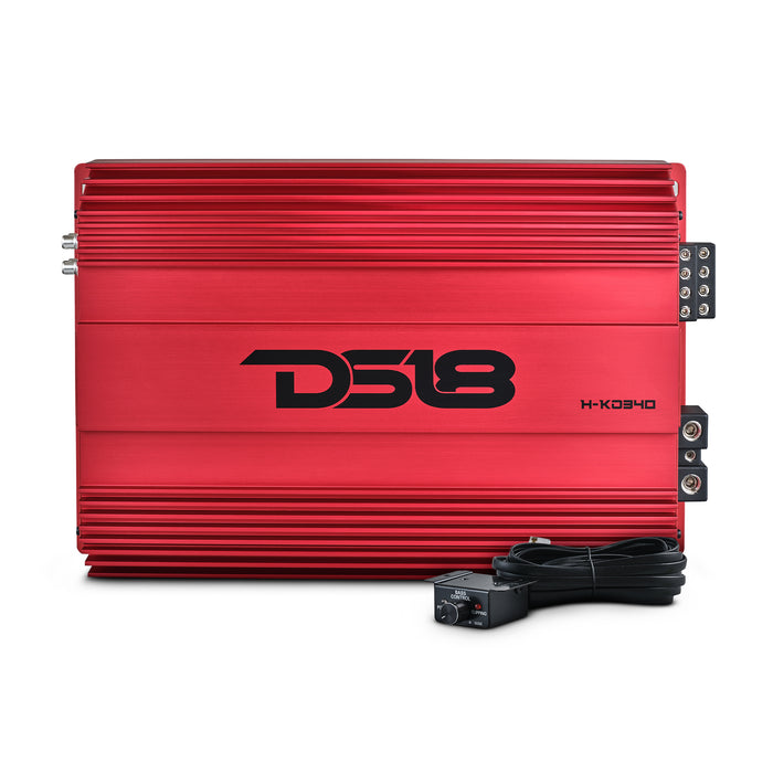 DS18 HOOLIGAN KO Full Range Class D 4-Channel Amplifier 4 x 300 Watts Rms @ 4-Ohm Made In Korea SKU: H-KO340/RD