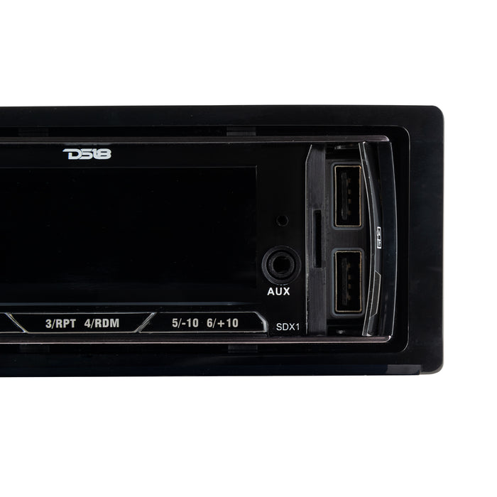 DS18 Single-DIN Digital Media Receiver Mech-Less Player, Bluetooth, Dual USB ,7 Volt Preouts SKU: SDX1