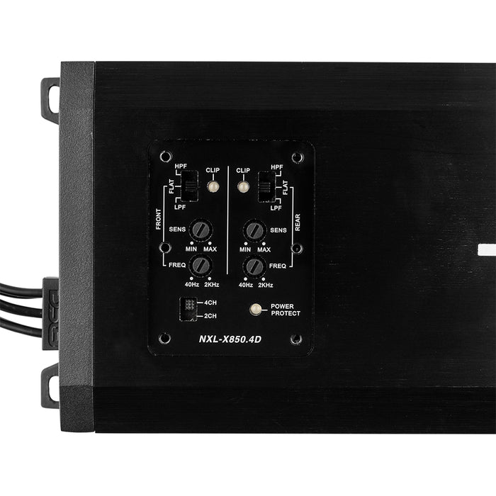 DS18 NXL 4-Channel Full-Range Class D IP67 Marine and Powersports Amplifier 4 x 200 Watts Rms @ 4-Ohm SKU: NXL-X850.4D
