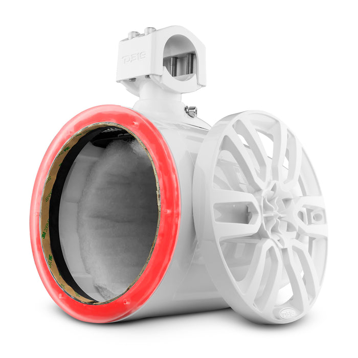 DS18 NXL 8" Marine and Powersports Empty Tower LED RGB Lights - White SKU: NXL-X8TP/WH.NS