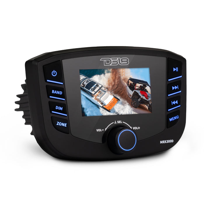DS18 Marine Headunit TFT screen , 3 Zones, 4 volts Output, Bluetooth, RDS 4X50 Watts With DAB+ for Europe SKU: MRX300D