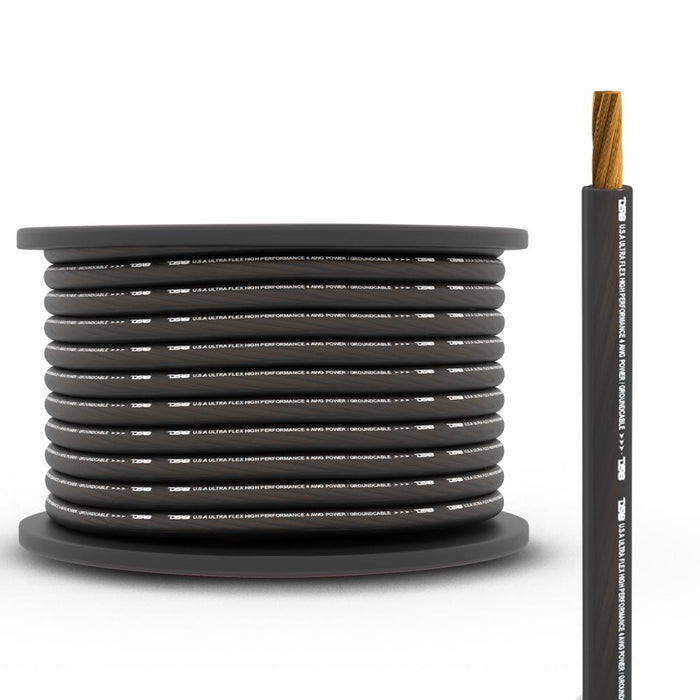DS18 4-GA CCA Ground, Power Cable, 100 Feet SKU: PW-4GA-100BK