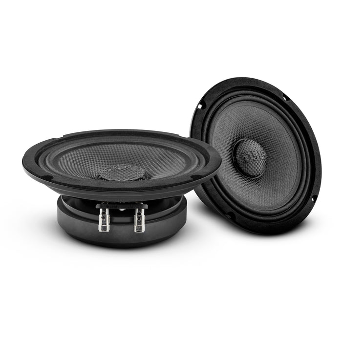 DS18 PRO 6.5" Shallow Carbon Fiber Water resistant Cone Mid-Bass Loudspeaker 250 Watts Rms 4-Ohm SKU: PRO-CF6.4SL