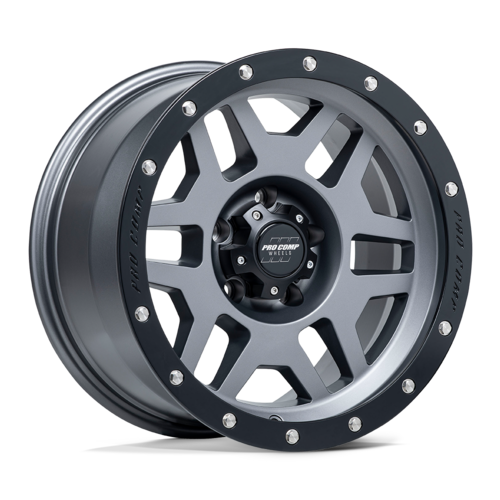Pro Comp Alloys PA41 Phaser 17x9 Wheel, 5x5 Bolt Pattern, Matte Graphite with Black Lip