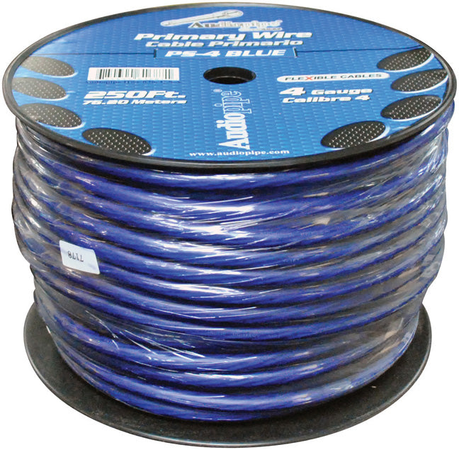 Nippon Audiopipe Power Cable 4-Gauge 250 ft Spool - Blue
