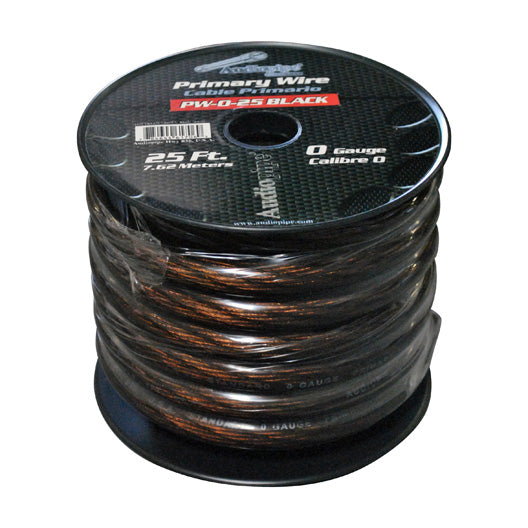 Nippon Audiopipe Power Cable 0-Gauge 25 Foot Spool - Black