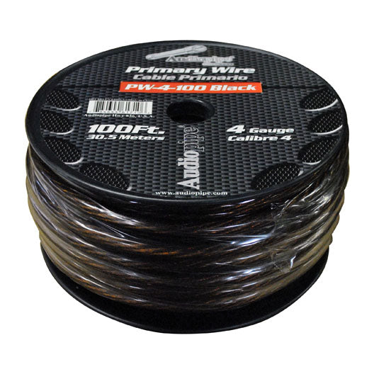 Nippon Audiopipe PW4100BK 4-Gauge Power Cable - 100 Foot Black Spool