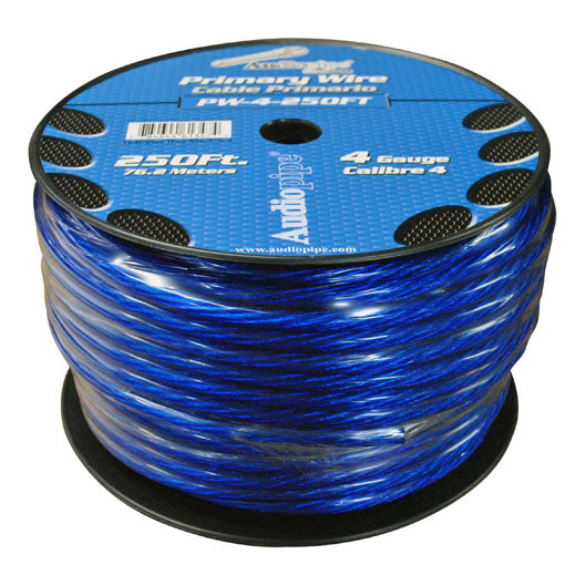 Nippon Audiopipe Power Cable 4-Gauge, 250 Feet Spool - Blue