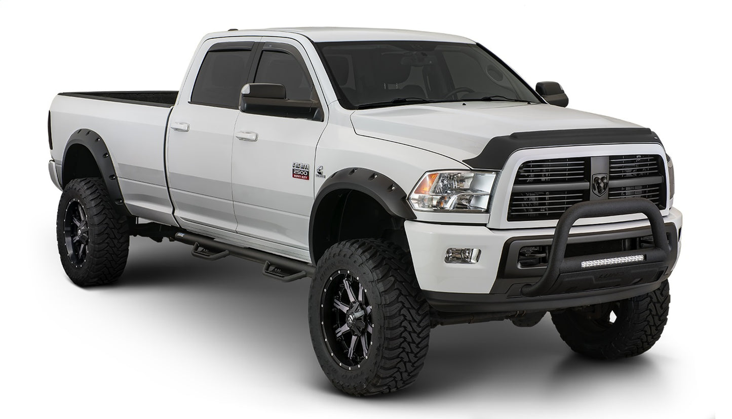 Bushwacker - 20927-02 - Fender Flare -  20927-02 Black Max Coverage Pocket/Rivet Style Smooth Finish 4-Piece Fender Flare Set for 2009-2014 Ford F-150 (Excludes Raptor) - P/N: 20927-02