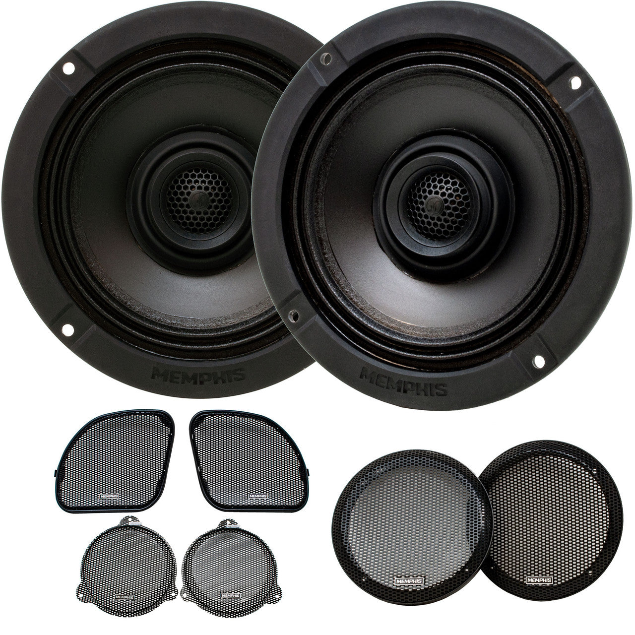 Memphis MXAHDPRO4 6.5 Inch Speaker Motorcycle Audio compatible with Harley Davidson Direct OEM Kits