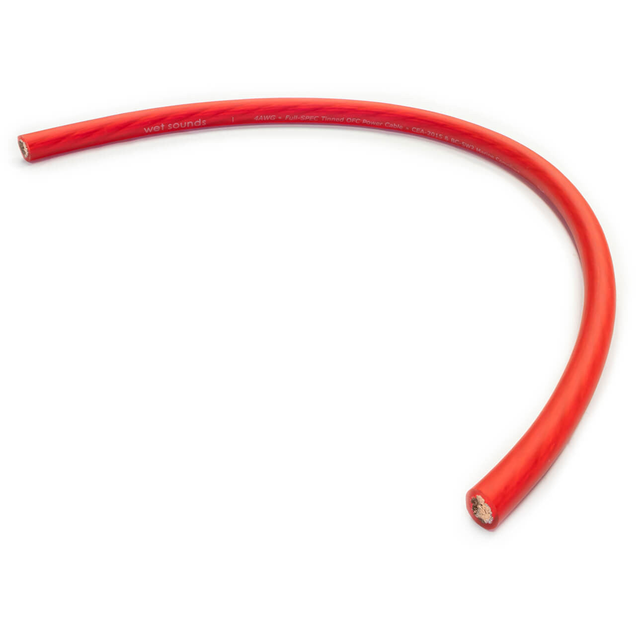 Wet Sounds WWX-4G RED-125 Red Frosted 4GA Wet Wire | Red Frost 4 Gauge Amp Wire - View 1