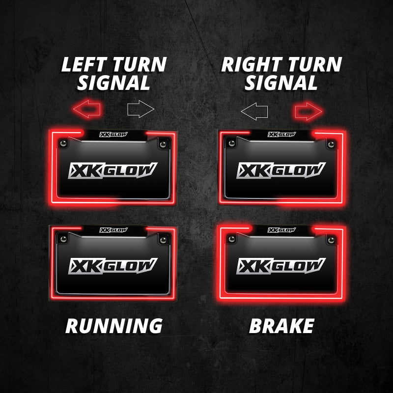 XKGLOW Led License Plate Frame Chr