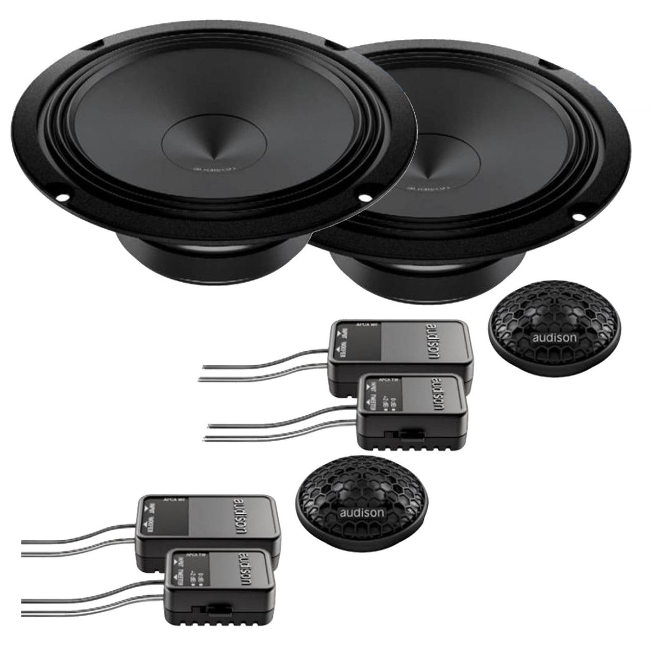 Audison F-150-15-17-5.9-NS Audison Front, Rear, Amp, and 8" Sub Bundle Compatible with 15-17 Ford F-150 Non Sony Sound Systems