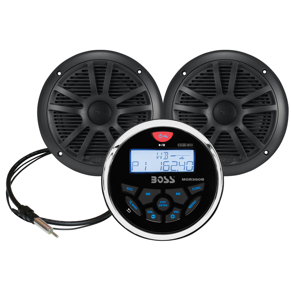 Boss Audio MCKGB350W.6 Marine Stereo 6.5" Speaker Kit - Black [MCKGB350B.6] - View 1