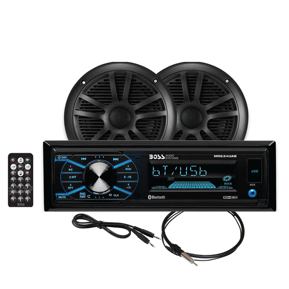 Boss Audio MCBK634B.6 Marine Stereo 6.5" Speaker Kit - Black [MCBK634B.6] - View 1