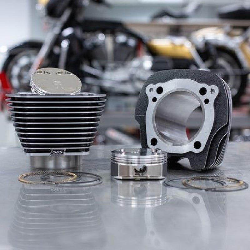 S&S Cycle 07-17 BT 4-1/8in Bore 5.004in 4-5/8in Stroke Cylinder Kit - Stone Gray