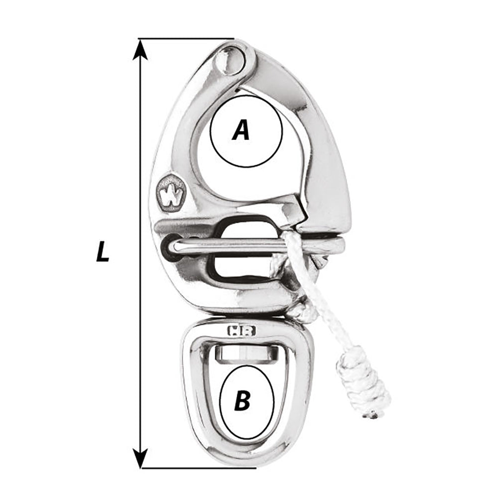 Wichard HR Quick Release Snap Shackle With Swivel Eye -150mm Length- 5-29/32" [2678W]