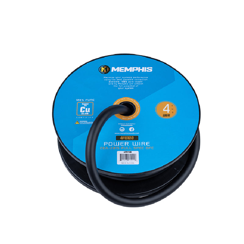 MEMPHIS 4FB100 4 Gauge Black Wire 100 Ft. Spool, True Spec OFC - View 2