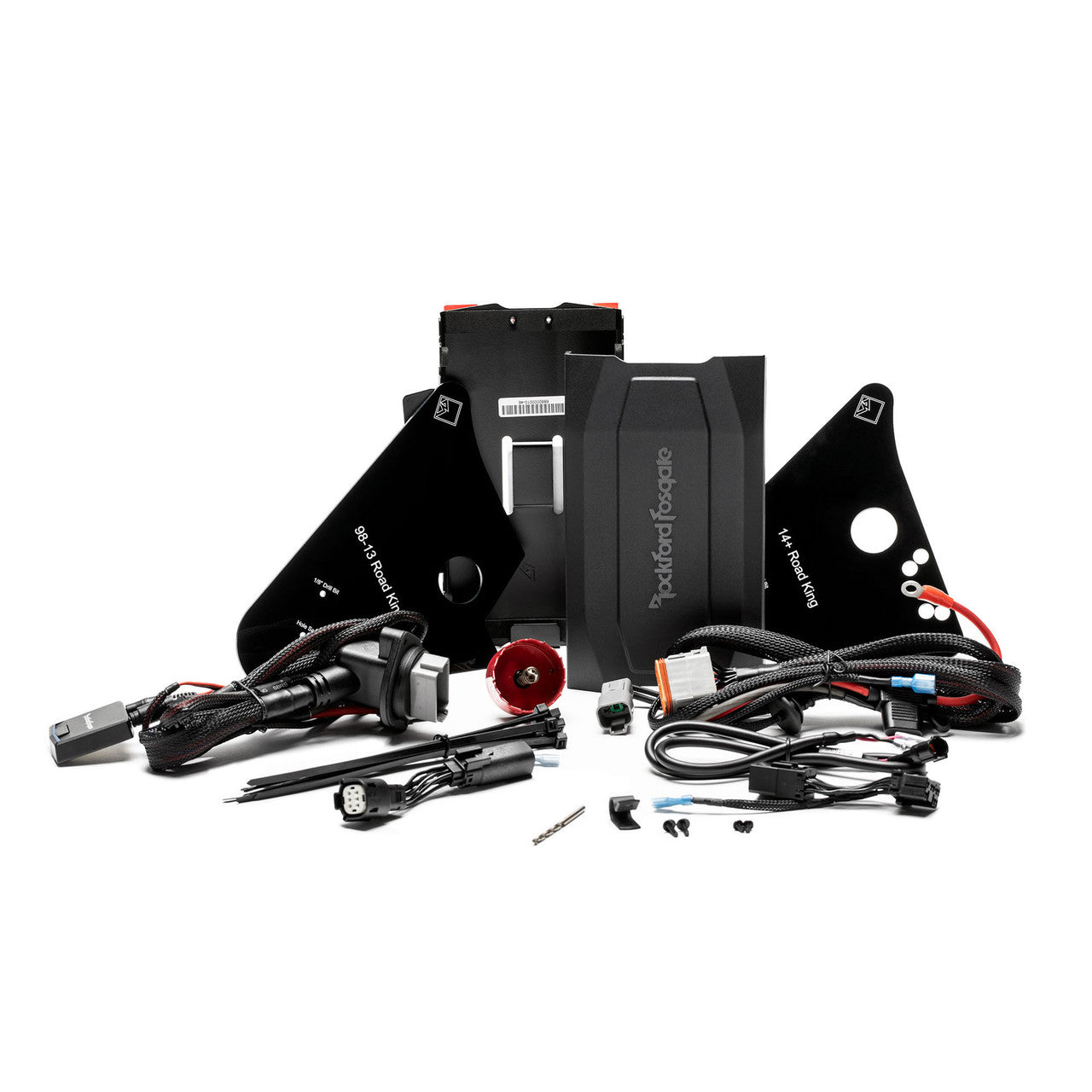 Rockford Fosgate RFK-HDRK Complete Amp Install Kit Compatible With 1998+ Harley Davidson® Road King Motorcycles, Includes Bluetooth Streaming Module