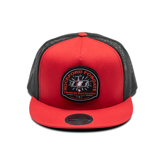 Rockford Fosgate POP-MRHAT20 Red Snap-Flex Hat w/ Mirror Graphic